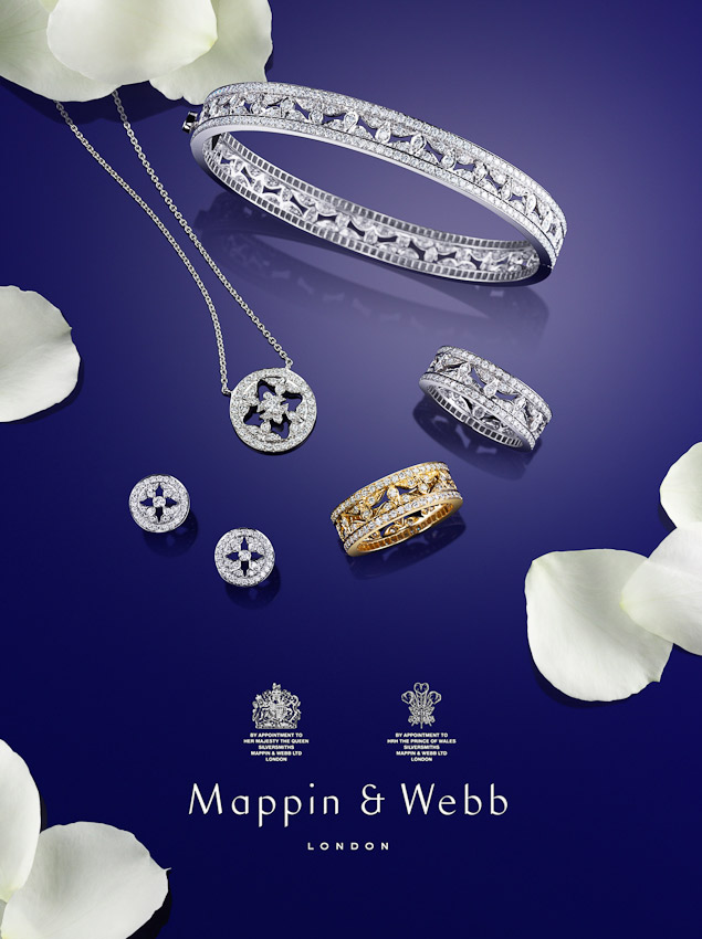 Mappin and Webb advertising campaign, fine jewellery photography, diamond necklace, bracelet a d rings, watches and jewellery, luxury accessories, jewellery photography, luxury women's accessories photography, still-life photography, David Parfitt, still-life, still-life photography, still-life photographer, still-life photographer London, David Parfitt, advertising photographer